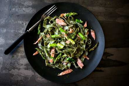 Image for Fettuccine With Asparagus and Smoked Salmon