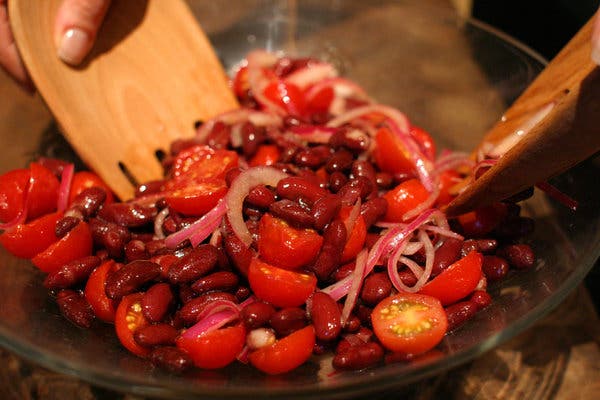 Kidney Bean, Red Onion And Tomato Salad