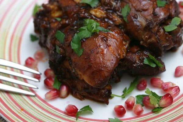 Georgian Chicken in Pomegranate and Tamarind Sauce