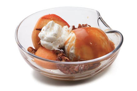 Grilled-Peach Sundaes With Salted Bourbon-Caramel Sauce