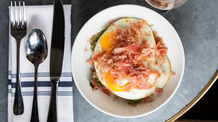 Image for Eggs With Gigante Beans and Harissa