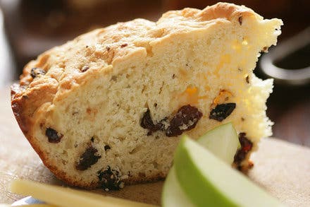 Skillet Irish Soda Bread Served With Cheddar and Apples