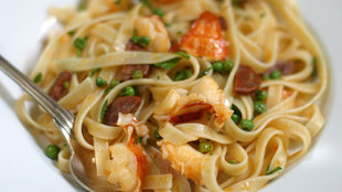 Image for Pasta With Lobster, Chorizo and Peas