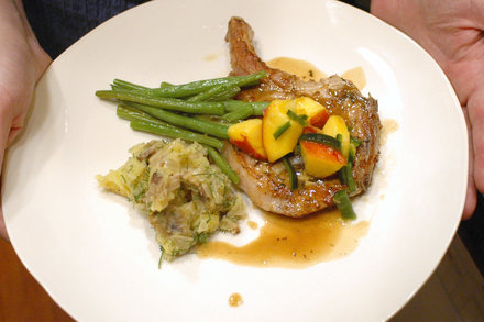 Image for Pan-Roasted Pork Chops With Dilled Potato Salad