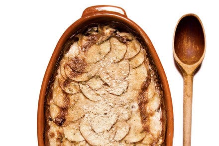 Potato, Shiitake and Brie Gratin