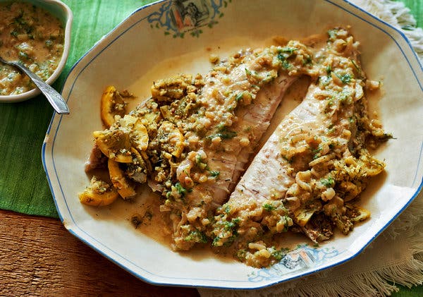 Slow-Roasted Fish With Mustard and Dill