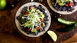 Image for Tostadas With Smashed Black Beans or Vaqueros