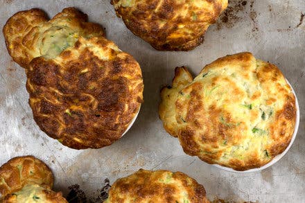 Zucchini and Squash Blossom Soufflés