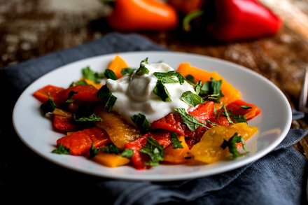 Image for Grilled Peppers with Garlic Yogurt