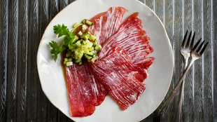 Image for Salmon or Tuna Carpaccio with Wasabi Sauce