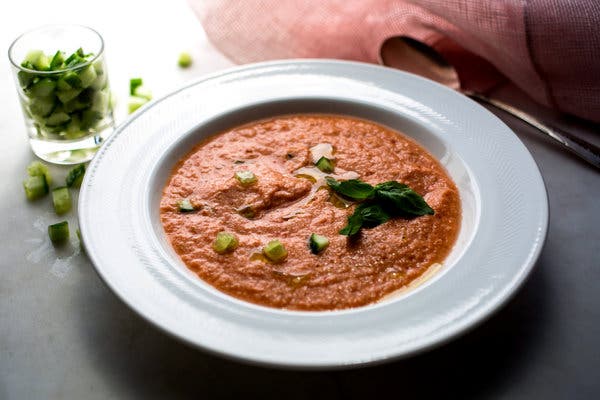 Cold Tomato Soup with Farro