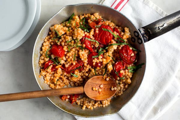 Pearl Couscous With Sautéed Cherry Tomatoes