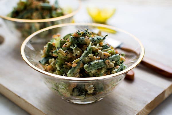 Brown Rice and Barley Salad with Sprouted Red Lentils and Green Beans