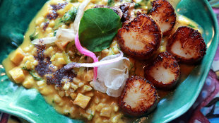 Image for Barley Risotto With Greens and Seared Scallops