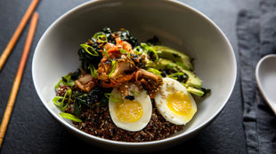 Image for Quinoa and Rice Bowl With Kale, Kimchi and Egg