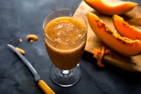 Cantaloupe-Lime Agua Fresca With Chia Seeds