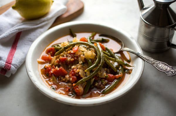 Stewed Green Beans and Tomatoes With Trahana