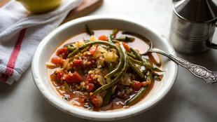 Image for Stewed Green Beans and Tomatoes With Trahana