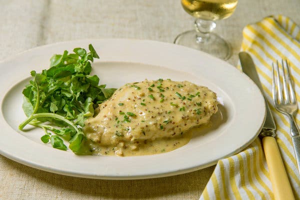 Velvet Chicken Breast With Mustard Sauce