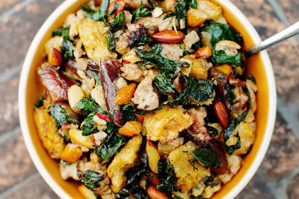 Sourdough Stuffing With Kale and Dates