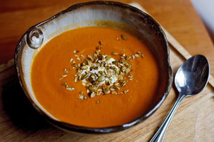 Pumpkin Soup With Ancho and Apple