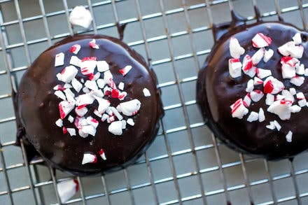 Chocolate-Mint Thins With Candy Cane Crunch