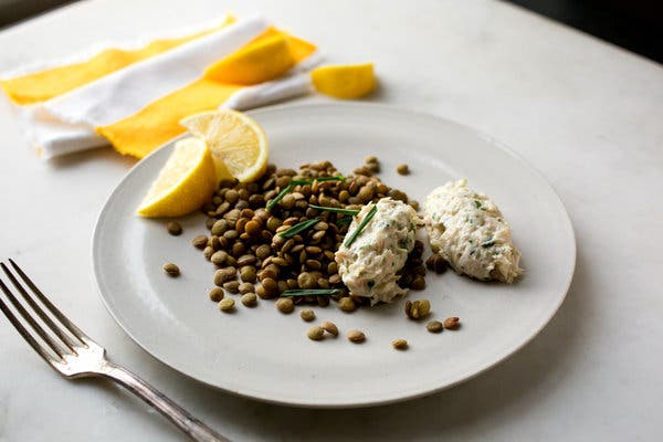 Lentils With Smoked Trout Rilletes