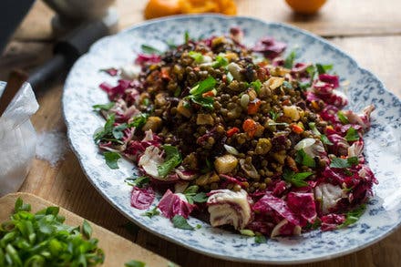 Lentil Salad With Roasted Vegetables