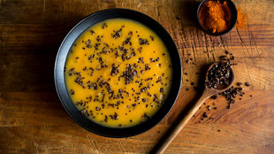 Image for Orange-Scented Winter Squash and Carrot Soup