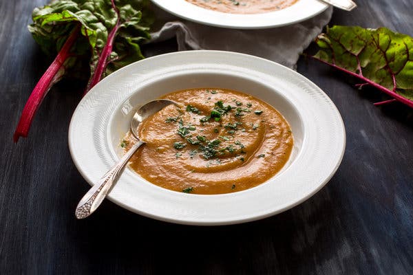 Chard Stalk, Celeriac and Leek Soup