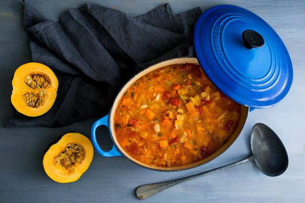 Minestrone With Giant White Beans and Winter Squash