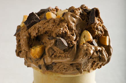 Chocolate-Chocolate Chunk Ice Cream With Salted Cashews