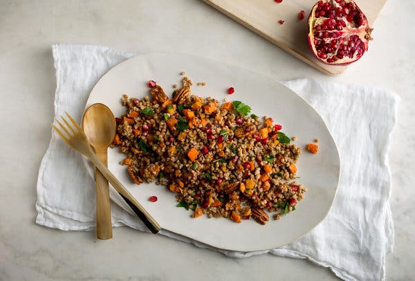 Kasha With Squash and Pomegranate