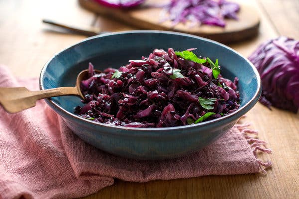 Red Cabbage and Black Rice, Greek Style