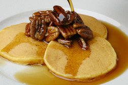 Image for Pumpkin Pancakes With Sticky Maple Pecans