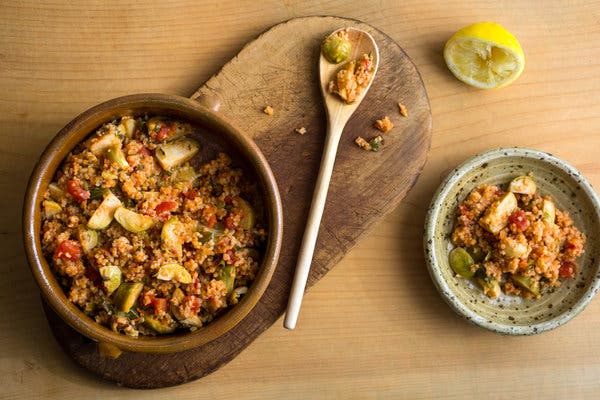 Greek Bulgur With Brussels Sprouts