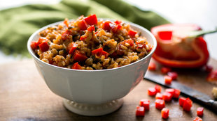 Image for Red Pepper Rice, Bulgur or Freekeh With Saffron and Chile