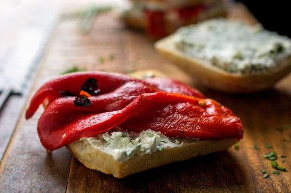 Roasted Pepper and Goat Cheese Sandwich