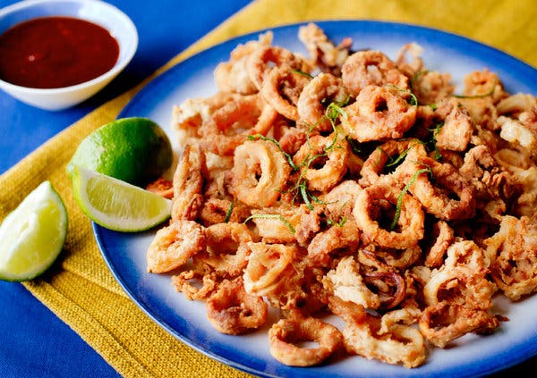 Crunchy Calamari With Ancho Chile Glaze