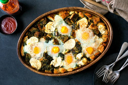 Image for Green Strata With Goat Cheese and Herbs