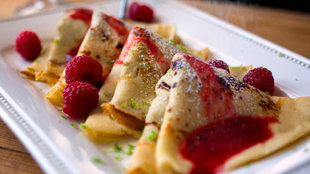 Image for Crepes With Raspberry-Cassis Sauce