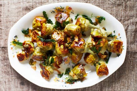 April Bloomfield's Pot-Roasted Artichokes With White Wine