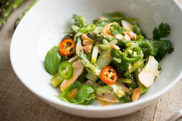 Asparagus and Chicken Salad With Ginger Dressing