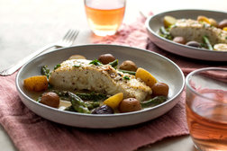 Image for Braised Halibut With Asparagus, Baby Potatoes and Saffron