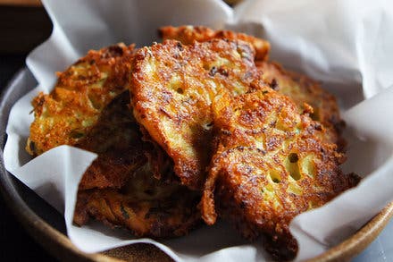 Summer Squash Fritters With Garlic Dipping Sauce