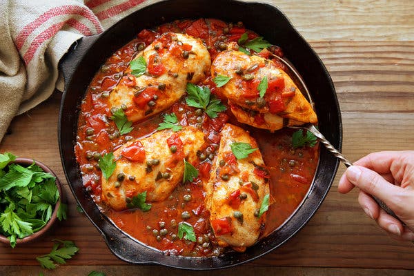 Chicken Breasts With Tomatoes and Capers