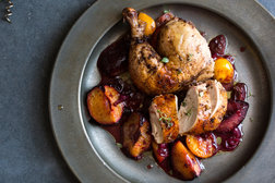 Image for Roast Chickens With Plums