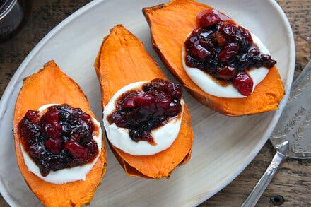 Sweet Potatoes With Cranberry Chutney