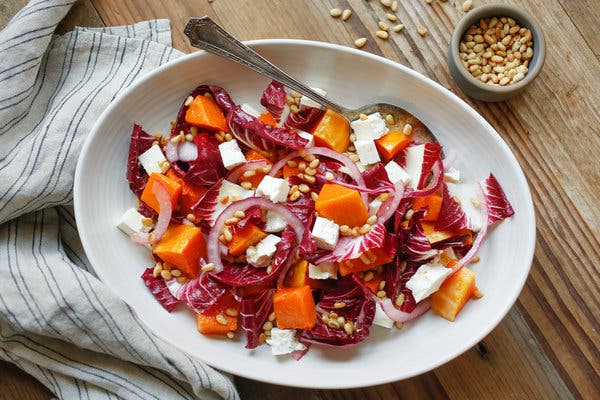 Roast Pumpkin, Radicchio And Feta Salad