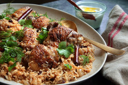 Image for Chicken With Caramelized Onion and Cardamom Rice